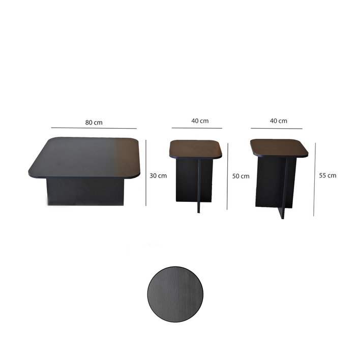 Hanah Home Juego de mesa de centro Blues - Black